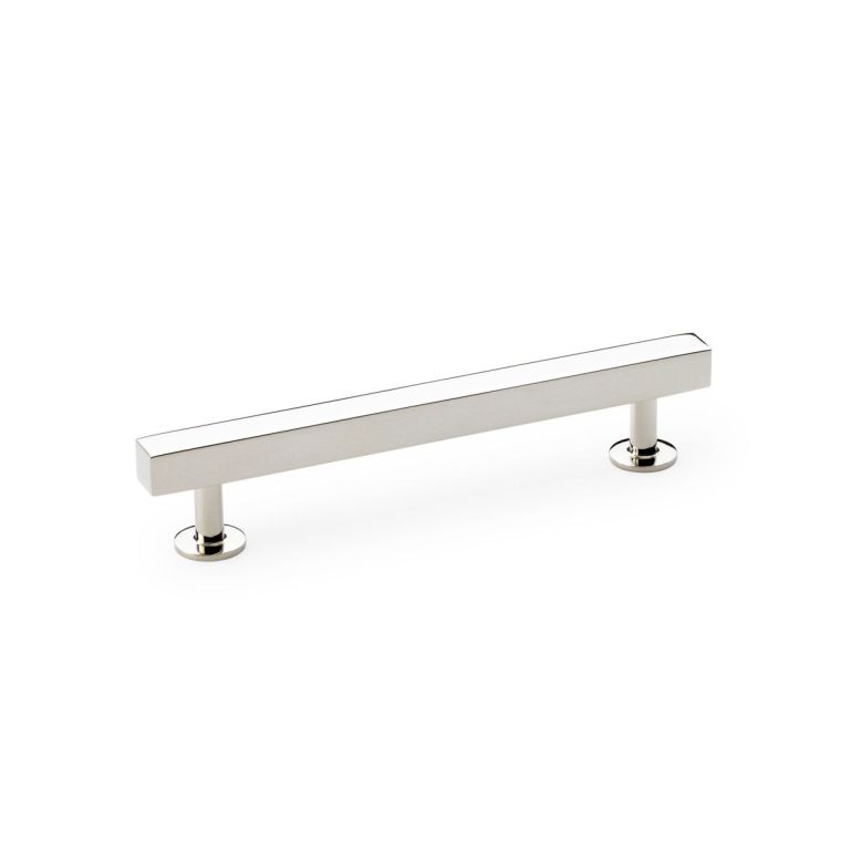 A&W Polished Nickel Square T Bar Cupboard Pull Handle c/c 128mm | AW815-128-PN