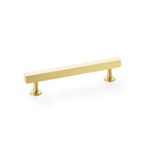 A&W Satin Brass Square T Bar Cupboard Pull Handle c/c 128mm | AW815-128-SB