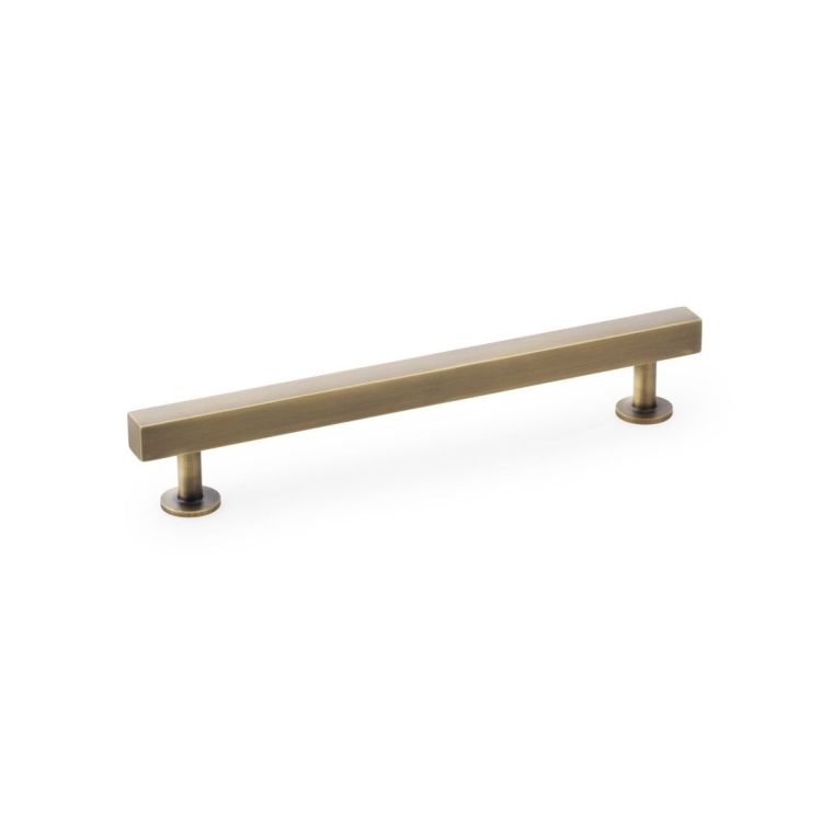 A&W Antique Brass Square T Bar Cupboard Pull Handle c/c 160mm | AW815-160-AB
