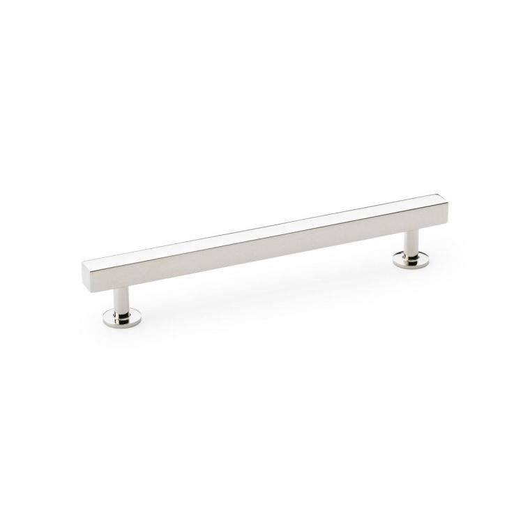 A&W Polished Nickel Square T Bar Cupboard Pull Handle c/c 160mm | AW815-160-PN
