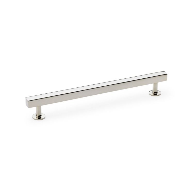 A&W Polished Nickel Square T Bar Cupboard Pull Handle c/c 192mm | AW815-192-PN