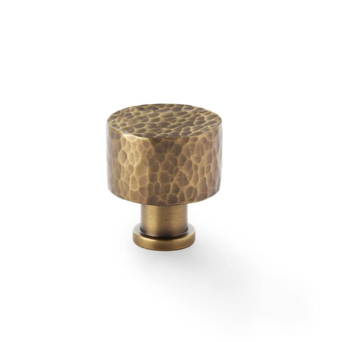 A&W Leila Antique Brass 30mm Hammered Cupboard Knob | AW816-30-AB
