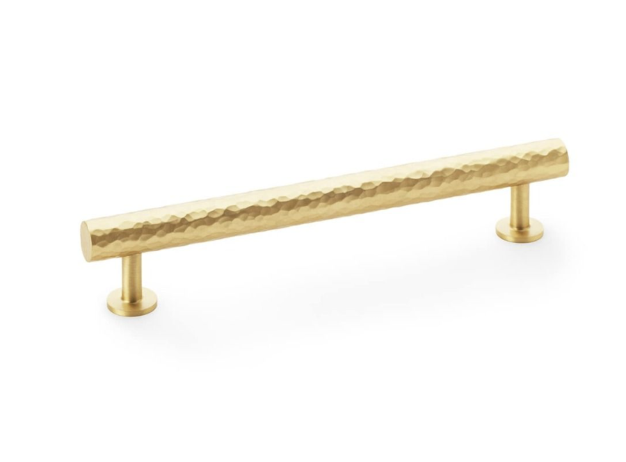 A&W Leila Satin Brass 160mm Hammered T Bar Pull Handle AW817-160-SB