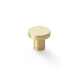 Alexander and Wilks Satin Brass 30mm Hanover Plain Cupboard Knob