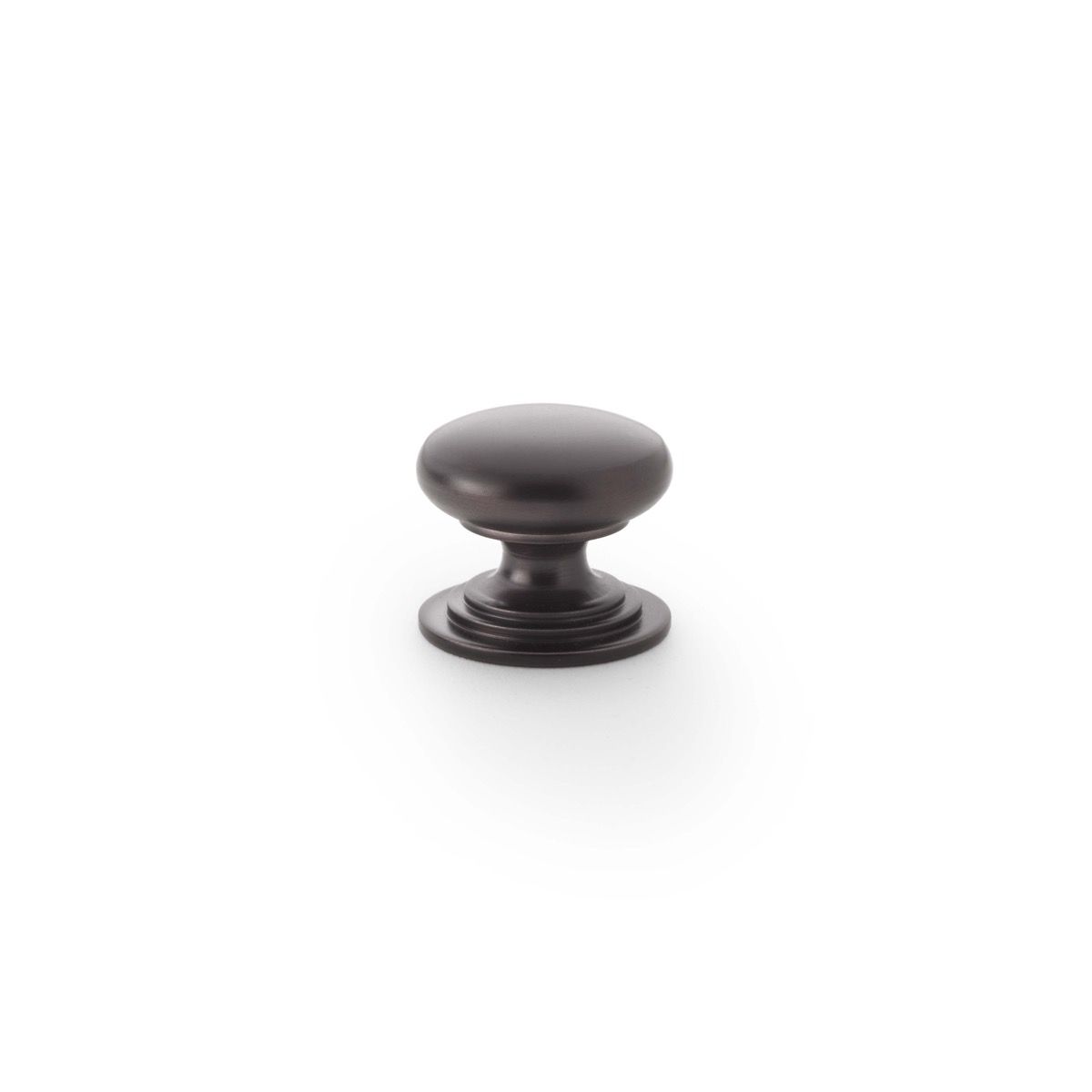 Alexander and Wilks Dark Bronze 25mm Round Cupboard Knob on Stepped Rose | AW825-25-DBZ