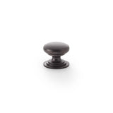 Alexander and Wilks Dark Bronze 25mm Round Cupboard Knob on Stepped Rose | AW825-25-DBZ