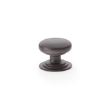 Alexander and Wilks Dark Bronze 32mm Round Cupboard Knob on Stepped Rose | AW825-32-DBZ