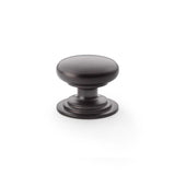 A&W Dark Bronze 38mm Round Cupboard Knob on Stepped Rose | AW825-38-DBZ