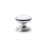 A&W Polished Chrome 38mm Round Cupboard Knob on Stepped Rose | AW825-38-PC