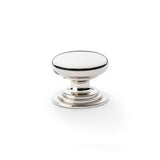 A&W Polished Nickel 38mm Round Cupboard Knob on Stepped Rose | AW825-38-PN