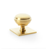 Alexander and Wilks 38mm Quantock Satin Brass PVD Cupboard Knob on Square Backplate (Copy)