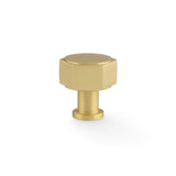 Satin Brass 33mm Vesper Hexagonal Cabinet Knob | AW828-33-SB