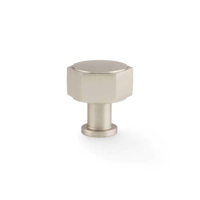 Satin Nickel 33mm Vesper Hexagonal Cabinet Knob | AW828-33-SN