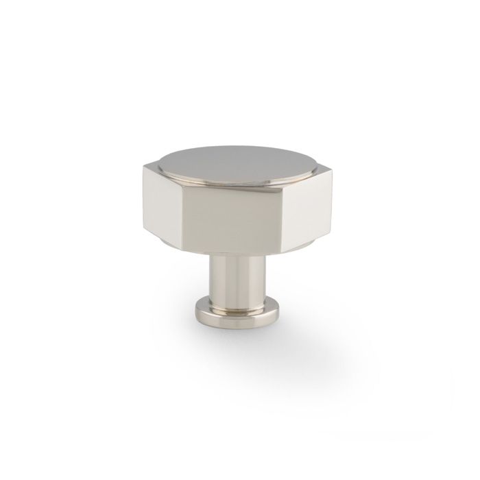 Polished Nickel 40mm Vesper Hexagonal Cabinet Knob | AW828-40-PN