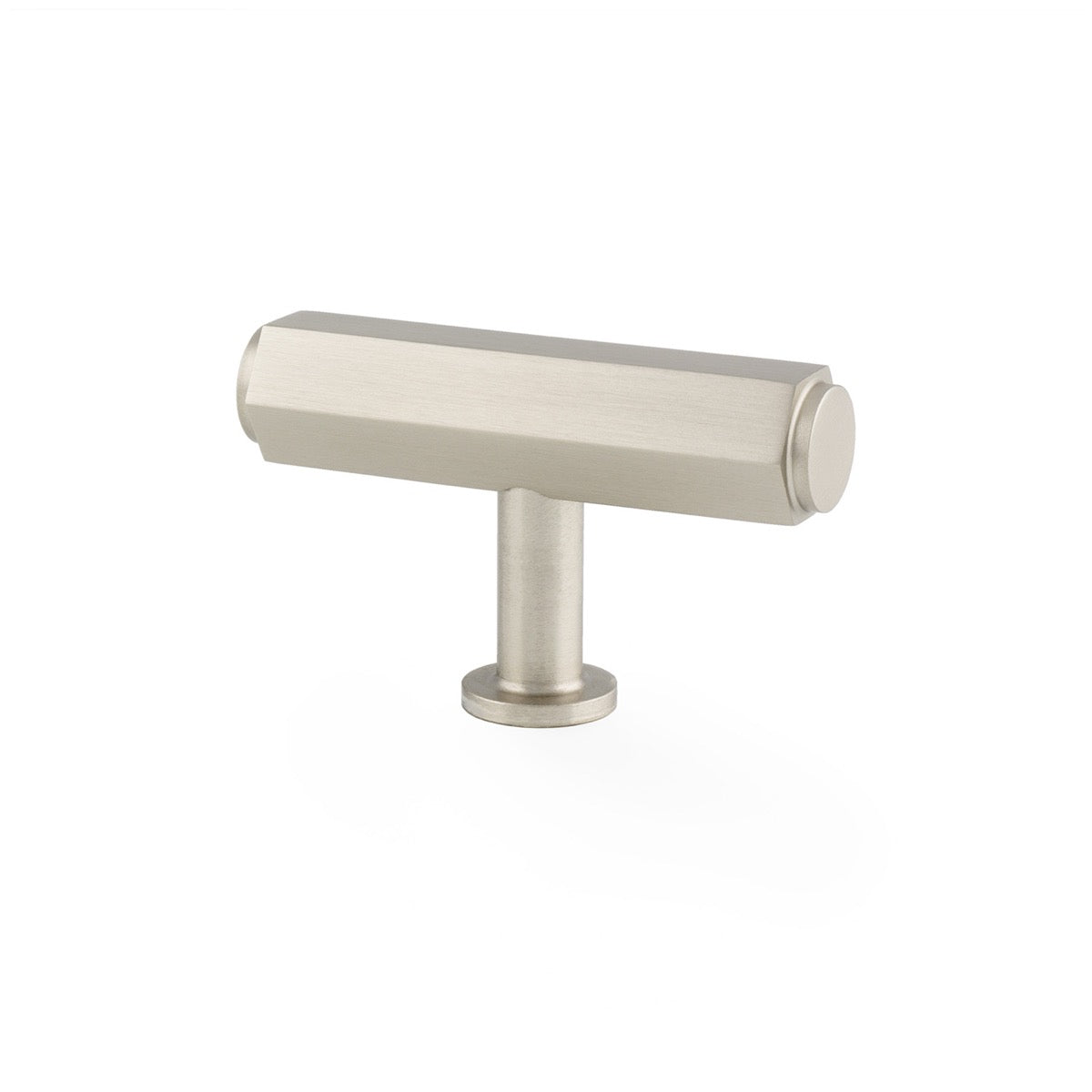 Satin Nickel T Bar Vesper Hexagonal Cabinet Knob | AW829-55-SN