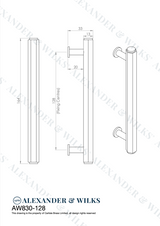 Antique Brass 128mm Vesper Hexagonal Pull Handle | AW830-128-AB