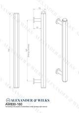 Satin Brass 160mm Vesper Hexagonal Pull Handle | AW830-160-SB