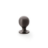 Alexander and Wilks Dark Bronze PVD 25mm Caesar Cupboard Knob on Round Rose | AW832-25-DBZPVD