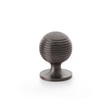 Alexander and Wilks Dark Bronze PVD 32mm Caesar Cupboard Knob on Round Rose | AW832-32-DBZPVD
