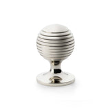 Alexander and Wilks Polished Nickel 38mm Caesar Cupboard Knob on Round Rose | AW832-38-PN