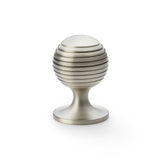 Alexander and Wilks Satin Nickel 38mm Caesar Cupboard Knob on Round Rose | AW832-38-SN