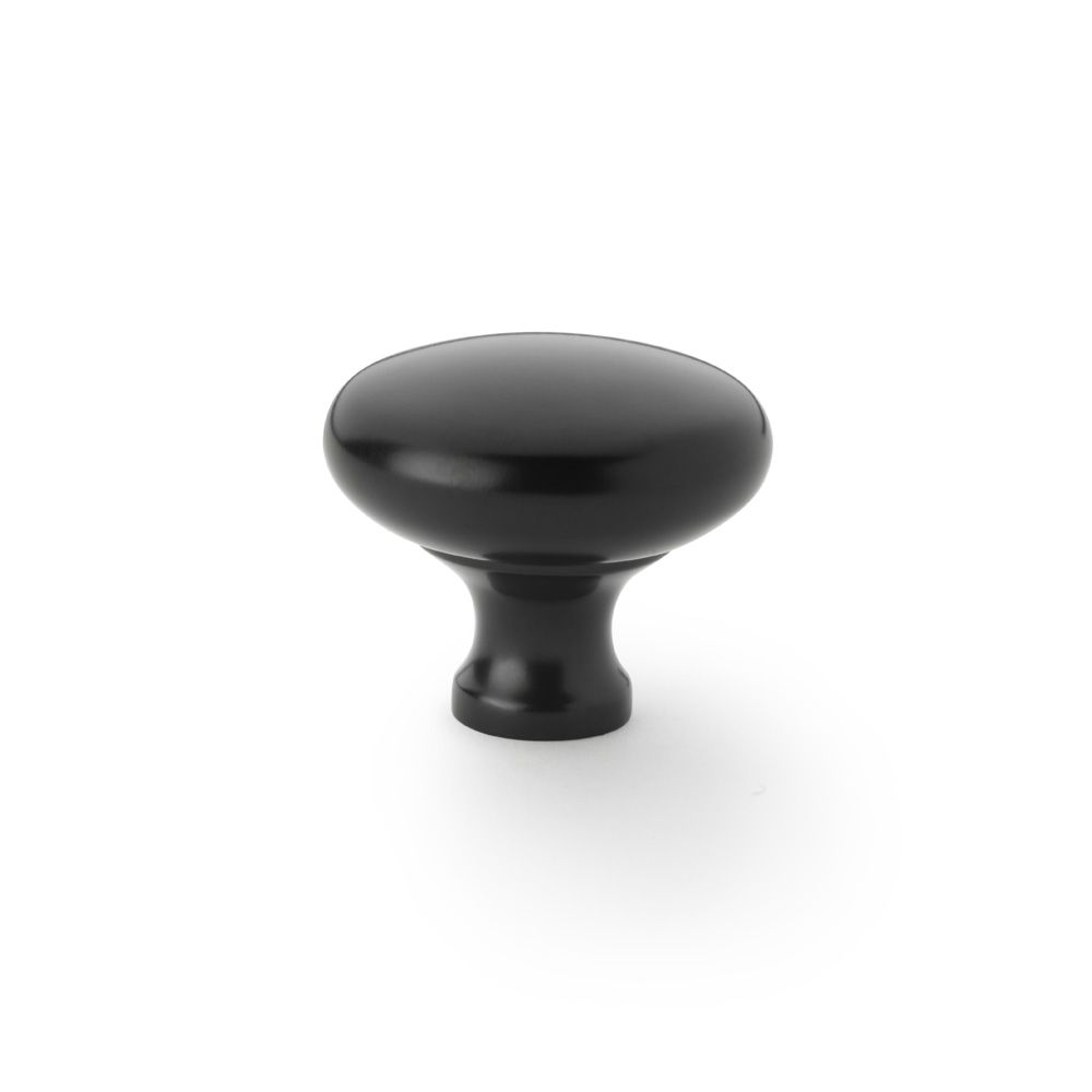 A&W Matt Black 38mm Wade Round Cupboard Knob | AW836-38-BL