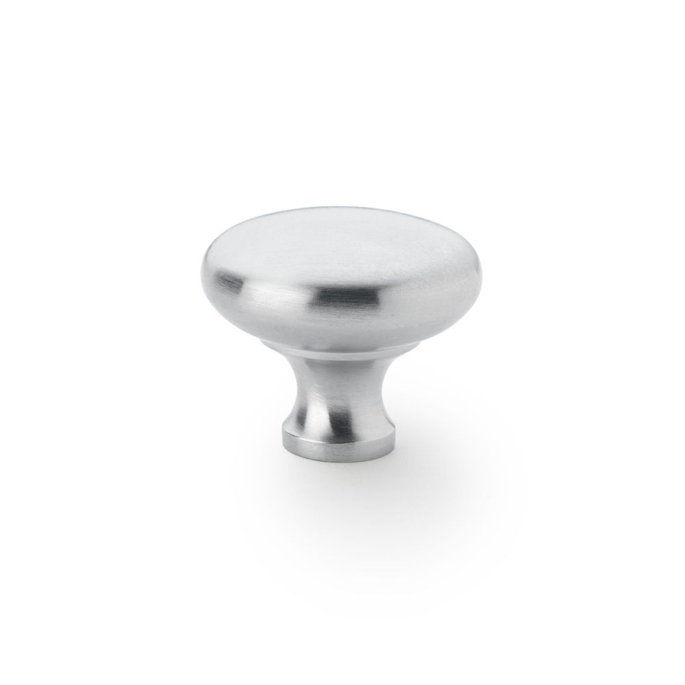 A&W Satin Chrome 38mm Wade Round Cupboard Knob | AW836-38-SC