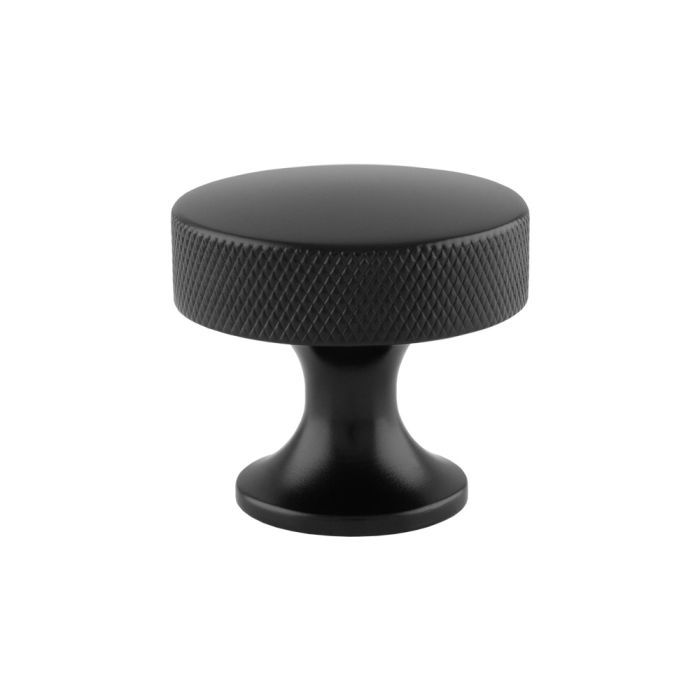 Matt Black 38mm Berlin Knurled Cupboard Knob | AW841-38-BL