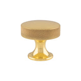 Polished Brass 38mm Berlin Knurled Cupboard Knob | AW841-38-PB