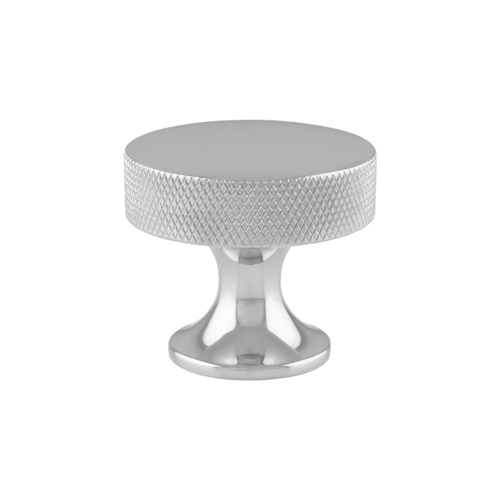 Polished Chrome 38mm Berlin Knurled Cupboard Knob | AW841-38-PC