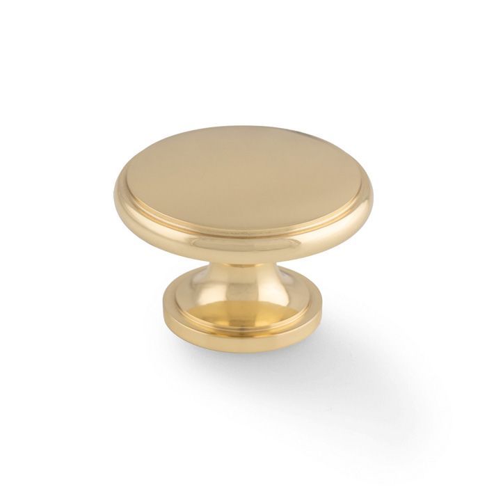 A&W Polished Brass Cambridge Round Cupboard Knob | AW849-38-PB
