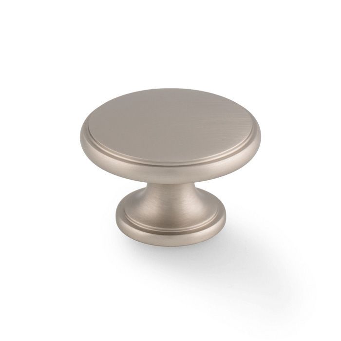 A&W Satin Nickel Cambridge Round Cupboard Knob | AW849-38-SN