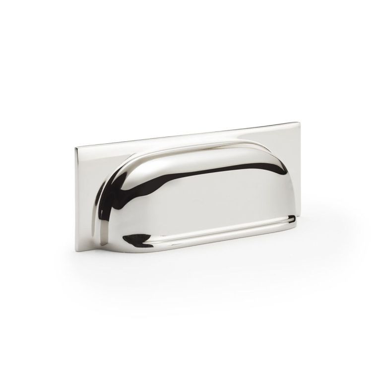 Alexander and Wilks Polished Nickel Quantock Cup Handle c/c 96mm  | AW905PN