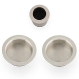 A&W Satin Nickel Round Sliding Door Pull Kit  | AW994SN