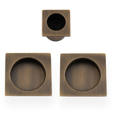 A&W Antique Brass Square Sliding Door Pull Kit  | AW995AB
