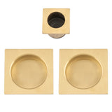 A&W Satin Brass Square Sliding Door Pull Kit  | AW995SBPVD