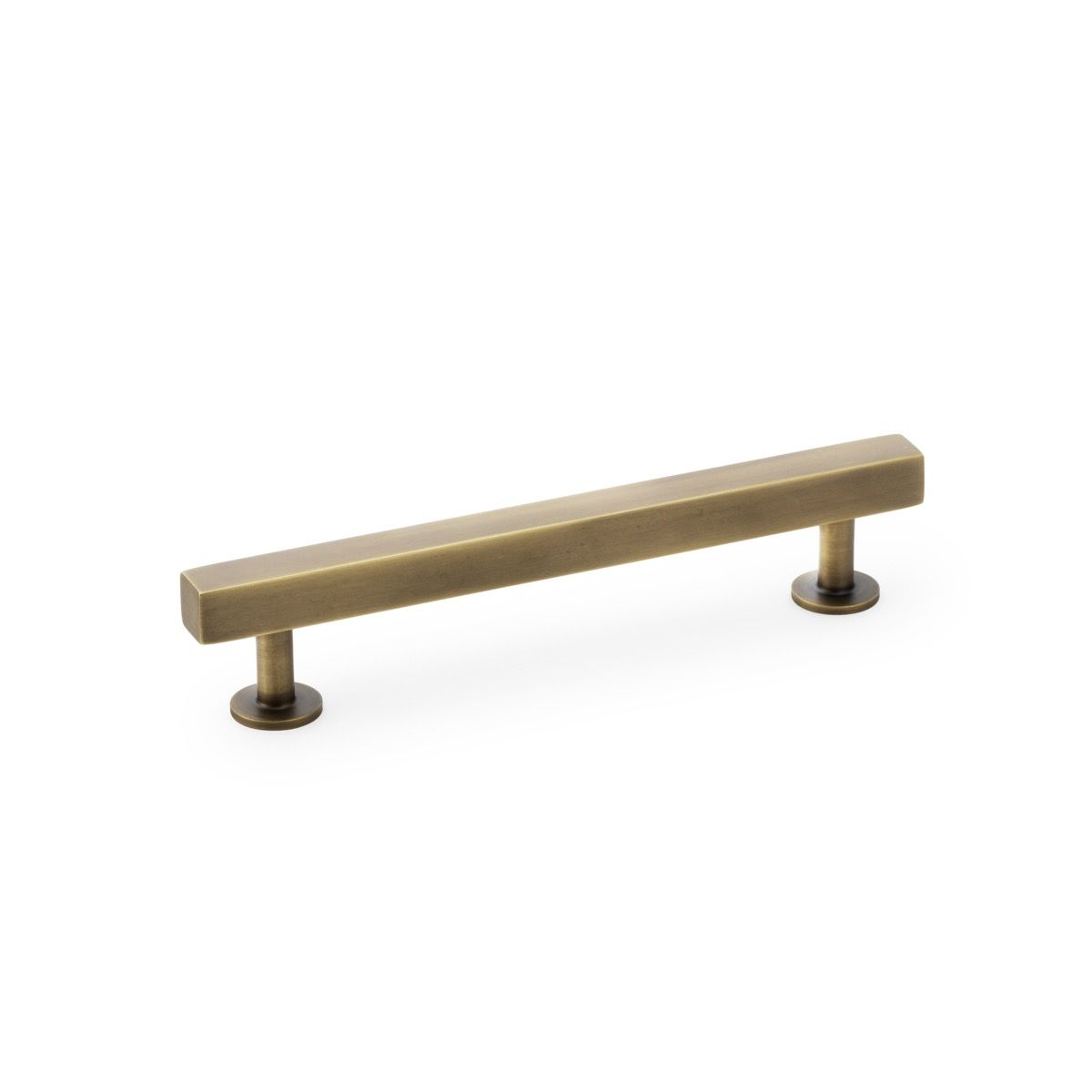 A&W Antique Brass Square T Bar Cupboard Pull Handle c/c 128mm | AW815-128-AB