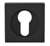 Serozetta Matt Black 51mm Euro Cylinder Profile Square Escutcheon | SZM001SQMB