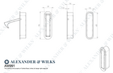 A&W Satin Chrome Radius Sliding Door Edge Flush Pull  | AW991SC