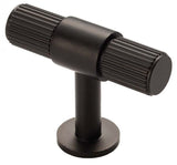 Matt Black 50mm Lines T-Bar Knob | FTD711MB