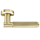 Satin Brass Varese Knurled Lever on Round Rose | EUL050SB