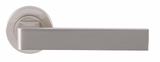 Set Satin Nickel Sasso Lever Furniture on round rose | EUL010SN
