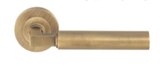 Set Antique Brass Amiata Lever Furniture on round rose | EUL040AB