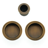 A&W Antique Brass Round Sliding Door Pull Kit  | AW994AB