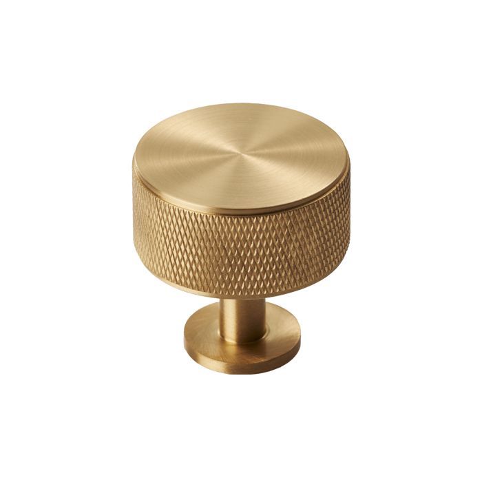 Satin Brass 35mm Knurled Cupboard Knob | FTD703SB