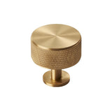 Satin Brass 35mm Knurled Cupboard Knob | FTD703SB