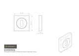 Serozzetta Matt Black 51mm Standard Profile Square Key Escutcheon | SZM003SQMB