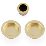 A&W Satin Brass PVD Round Sliding Door Pull Kit  | AW994SBPVD