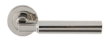 Set Polished Nickel Amiata Lever Furniture on round rose | EUL040PN