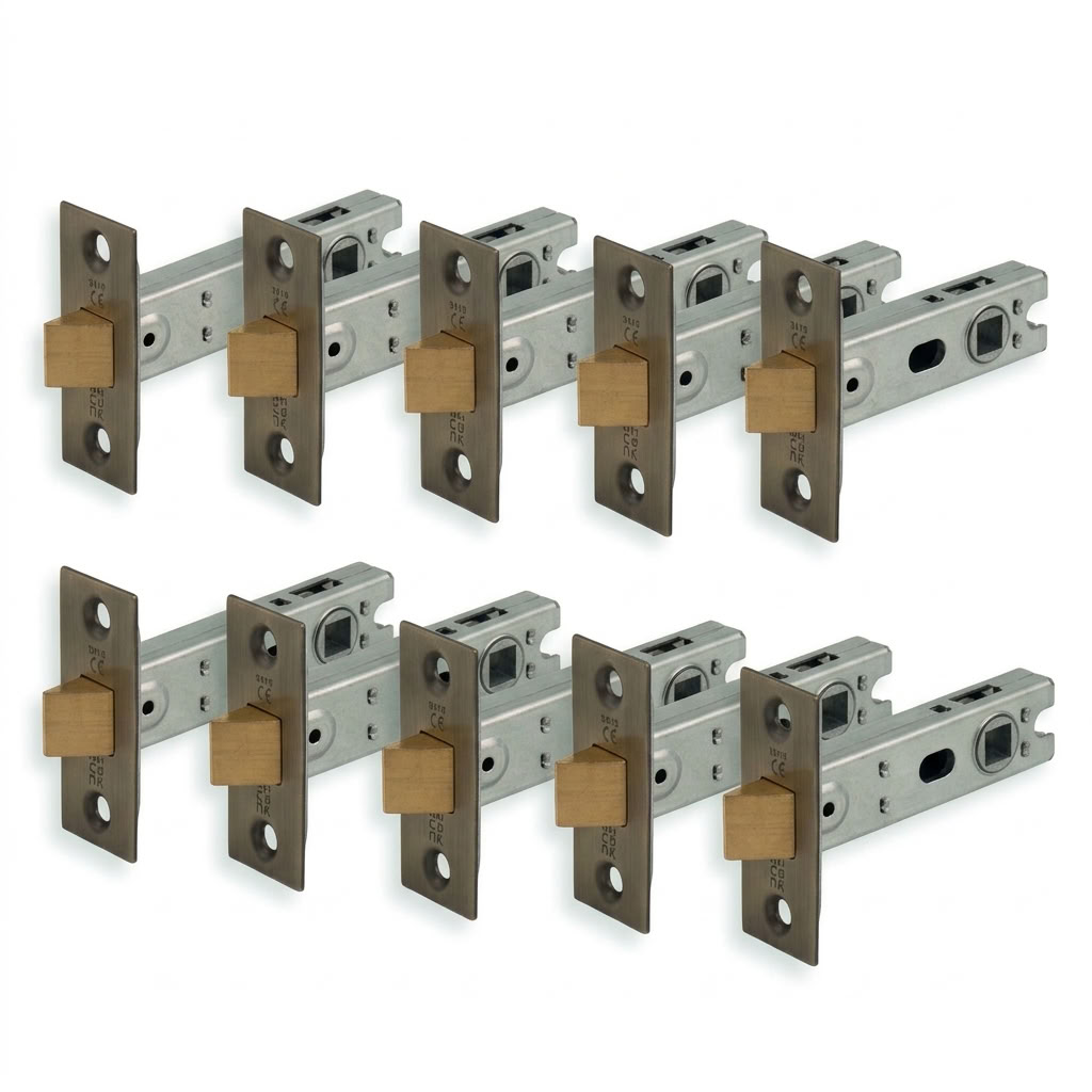 10x Multipack 76mm Antique Brass Tubular Latch